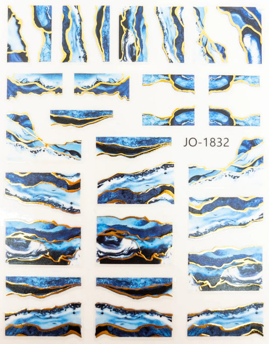 MM - METALLIC OCEAN WAVES JO-1832 DECALS