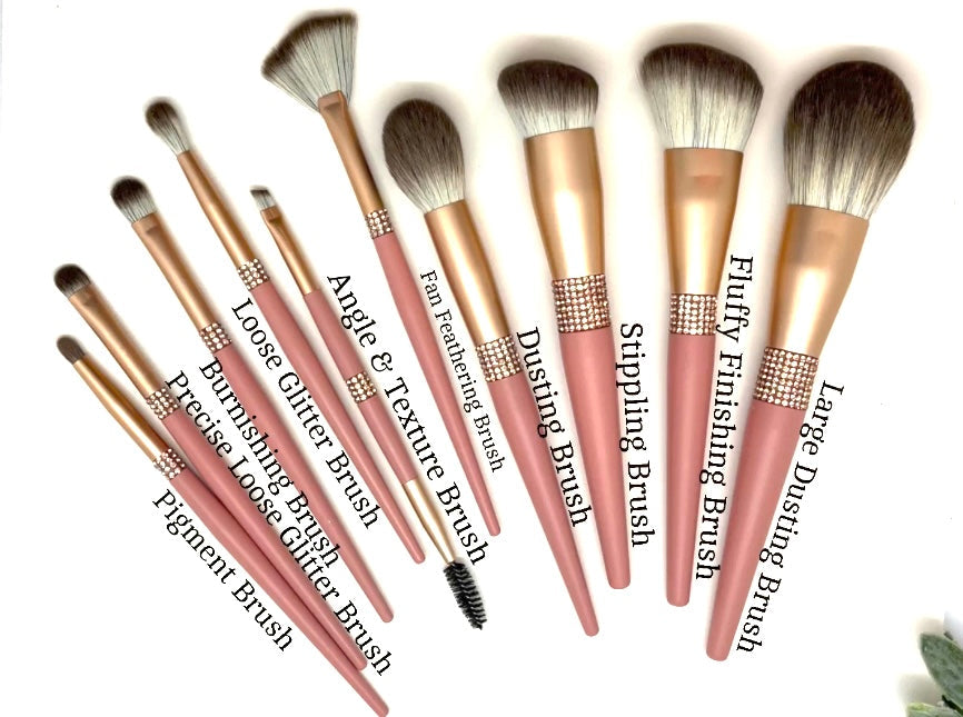 10 Piece Custom-colored Assorted Brush Set