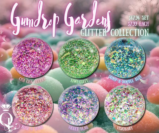 Gumdrop Gardens Cosmetic-Grade Glitter, 6pc Set