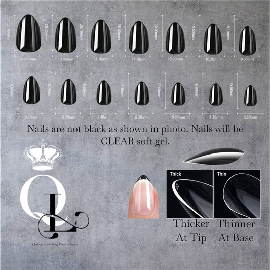 Short Almond Full Cover Gel Nails--600pc