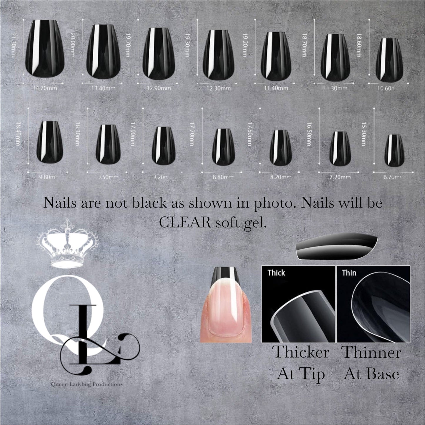 Short Coffin Full Cover Gel Nails--600pc