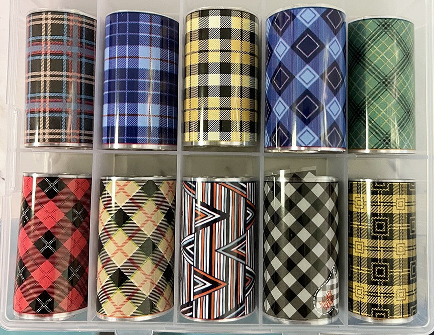10 pc. Plaid Transfer Foil Set
