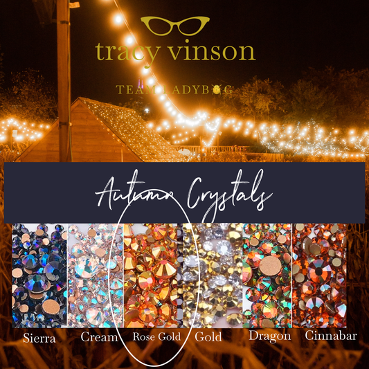 Rose Gold Autumn Nail Crystals