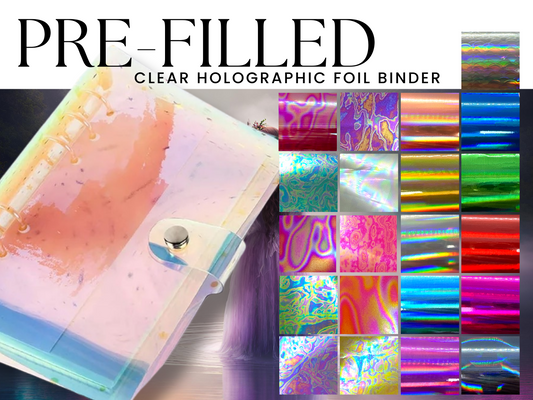 Pre-Filled Clear Holographic Foil Binder