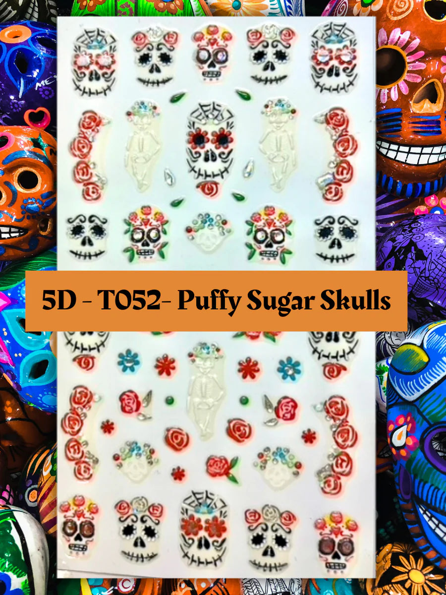 5D - T052 PUFFY Sugar Skulls Decals