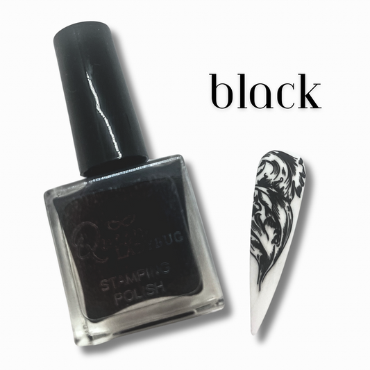 Queen Ladybug Stamping Polish -- Black
