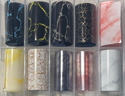 10 pc. New Marble Transfer Foil Set