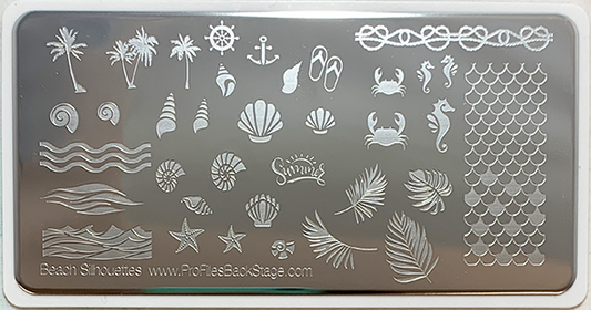 PF Beach Silhouettes Stamping Plate