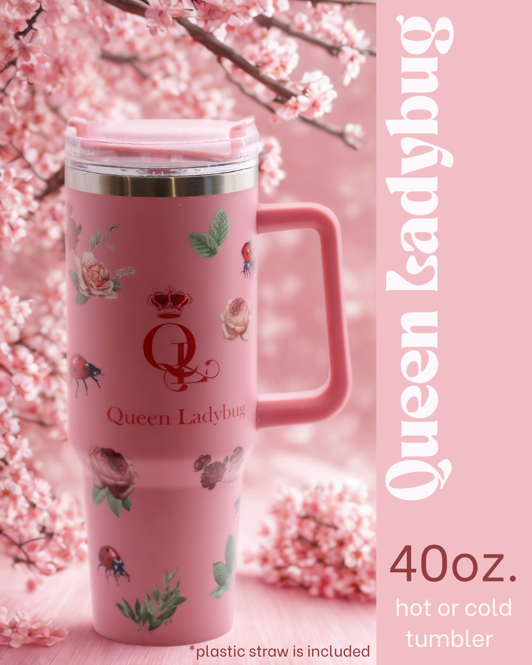 40oz. Pink QL Tumbler