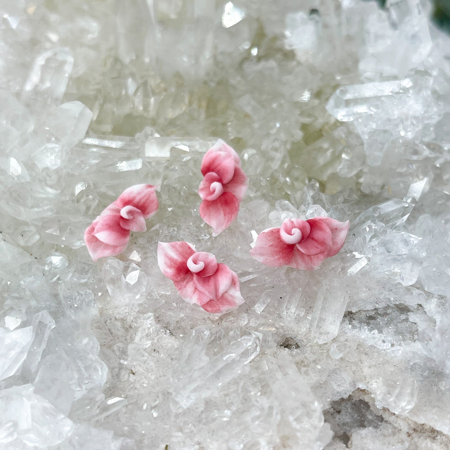 Red Beauty Flower -- Handmade 3D Nail Embellishments