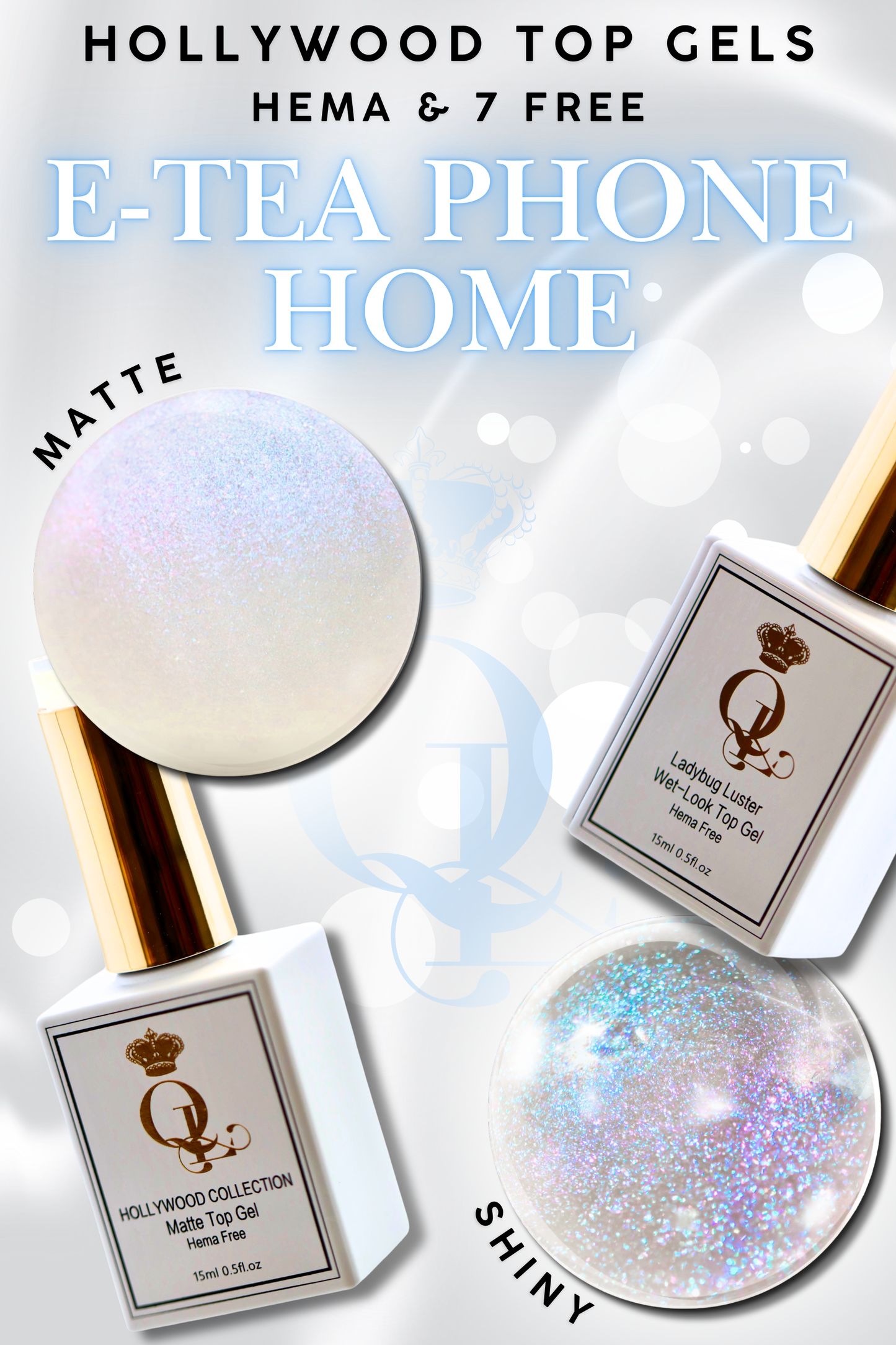 SHINY "E-Tea Phone Home" -- HEMA-FREE Wet-Look Hollywood Top Gel