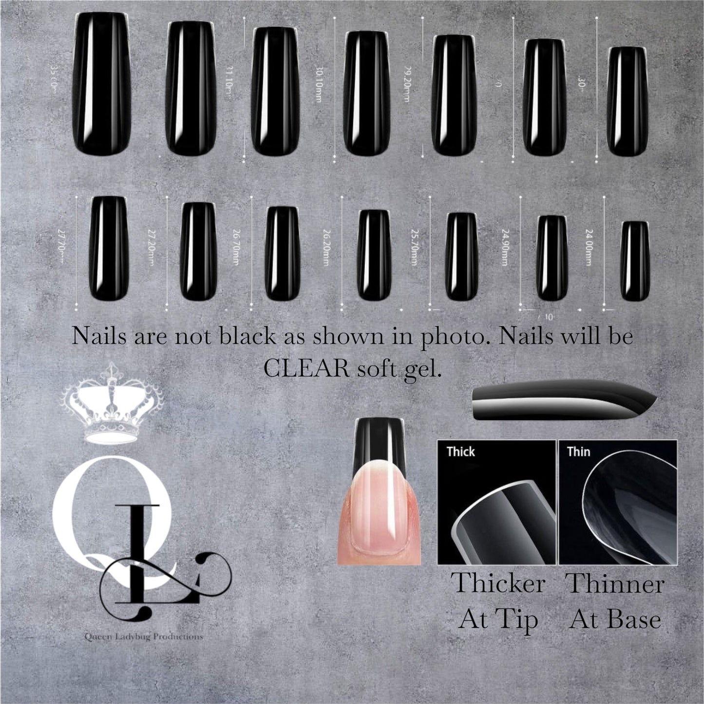 XXLong Square Full Cover Gel Nails--504pc