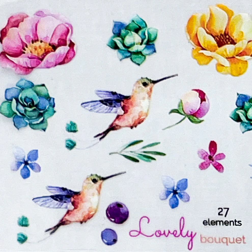 MM - "27-10 HUMMING WITH BIRDS" -- NAIL TRANSFER FOIL