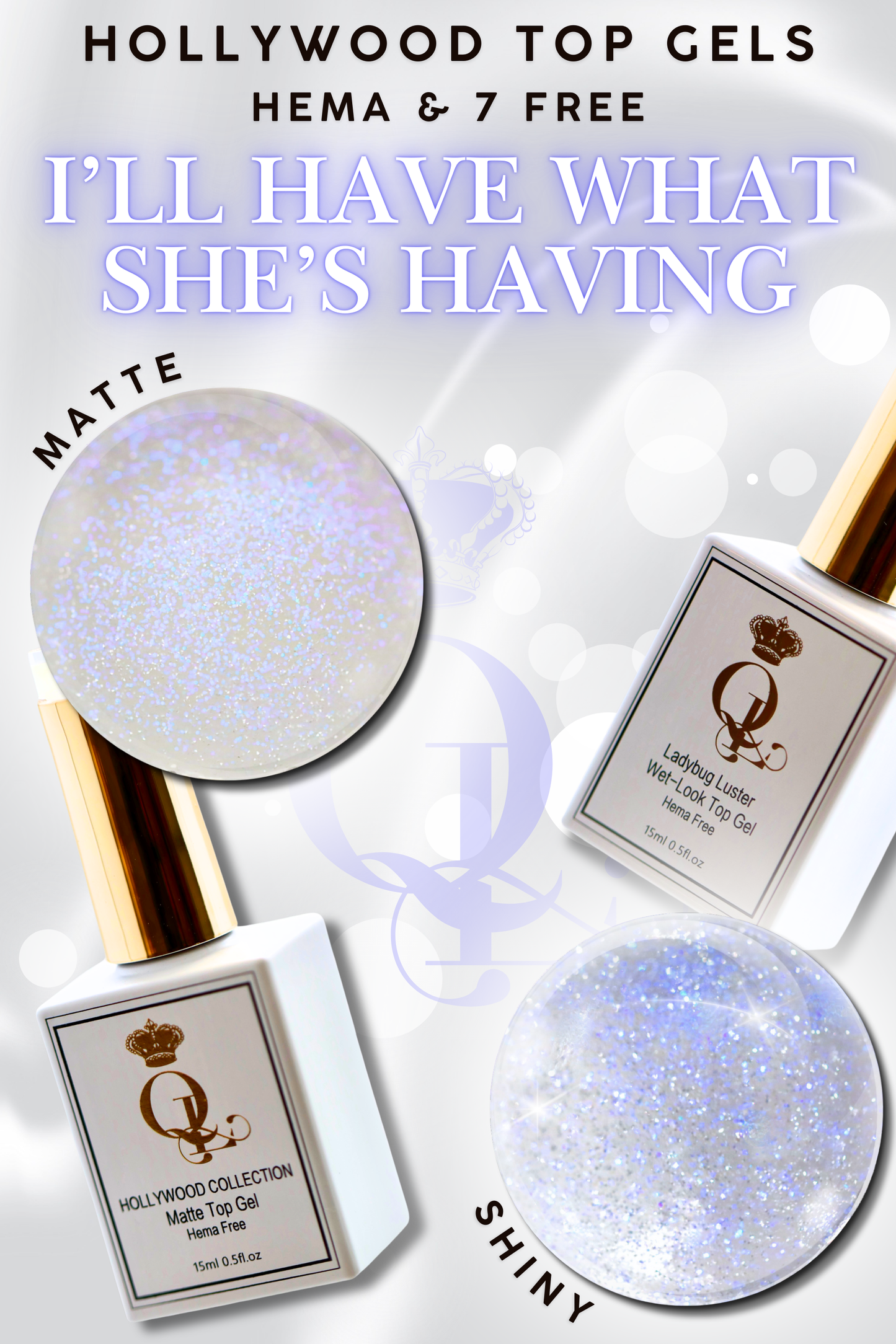 SHINY "I'll Have What She's Having" -- HEMA-FREE Wet-Look Hollywood Top Gel