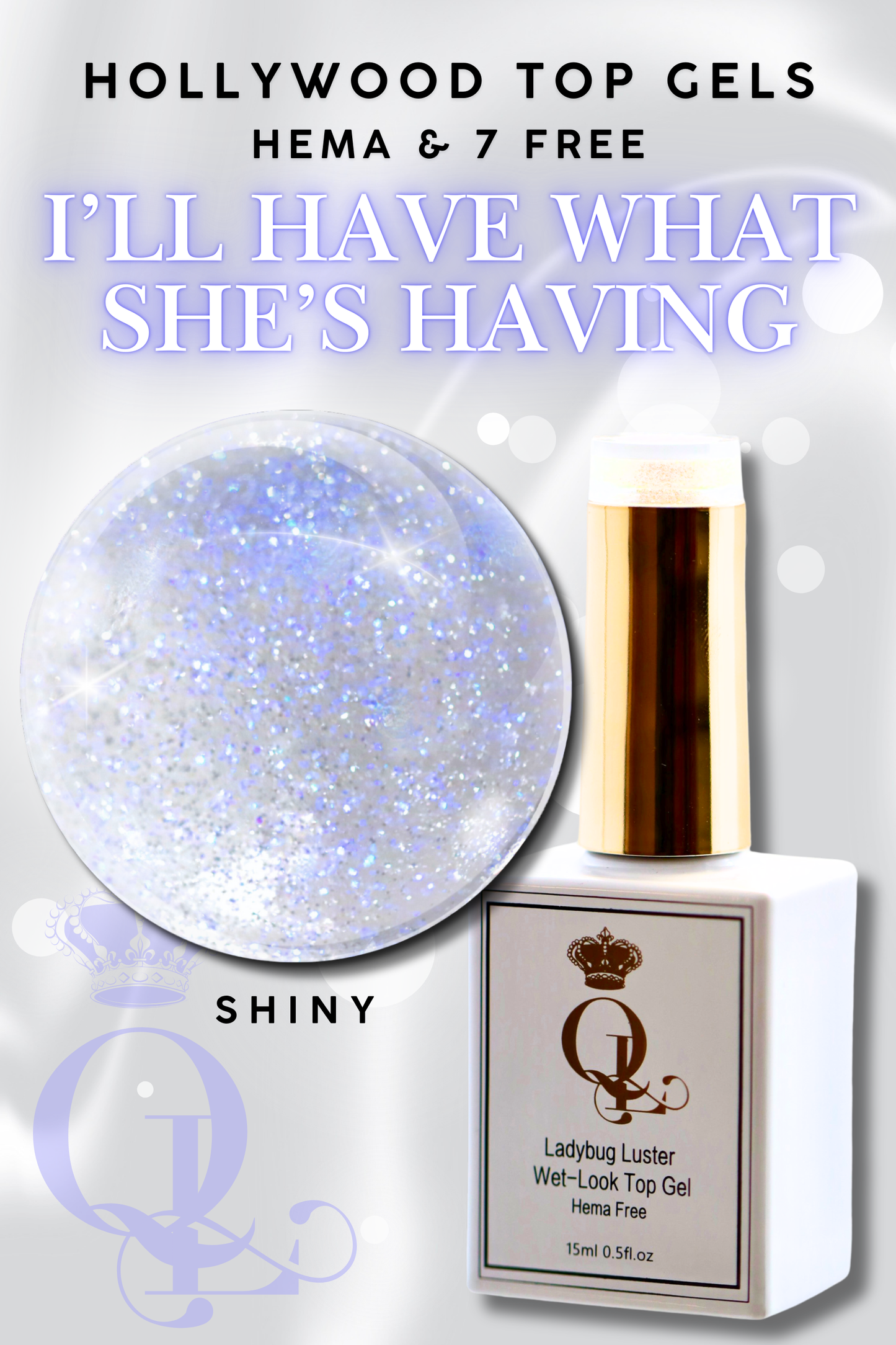SHINY "I'll Have What She's Having" -- HEMA-FREE Wet-Look Hollywood Top Gel