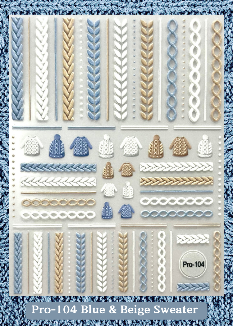 Pro-104 Blue & Beige Sweater -- PUFFY Christmas Decals