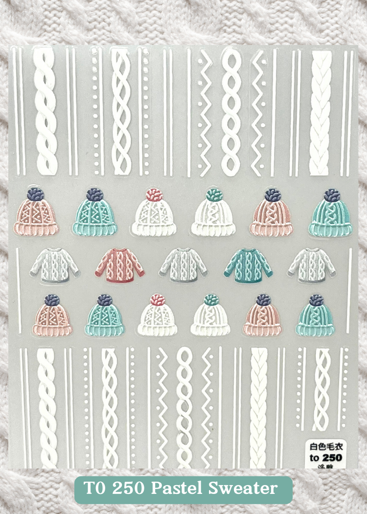 T0 250 Pastel Sweater -- PUFFY Christmas Decals