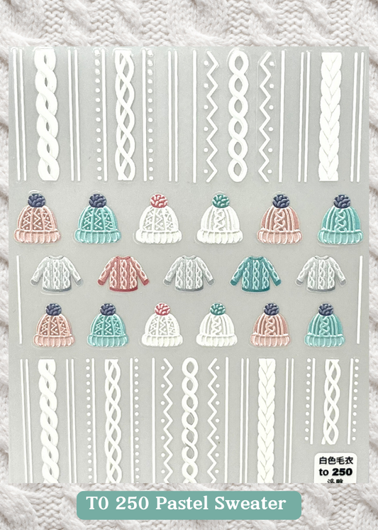 T0 250 Pastel Sweater -- PUFFY Christmas Decals