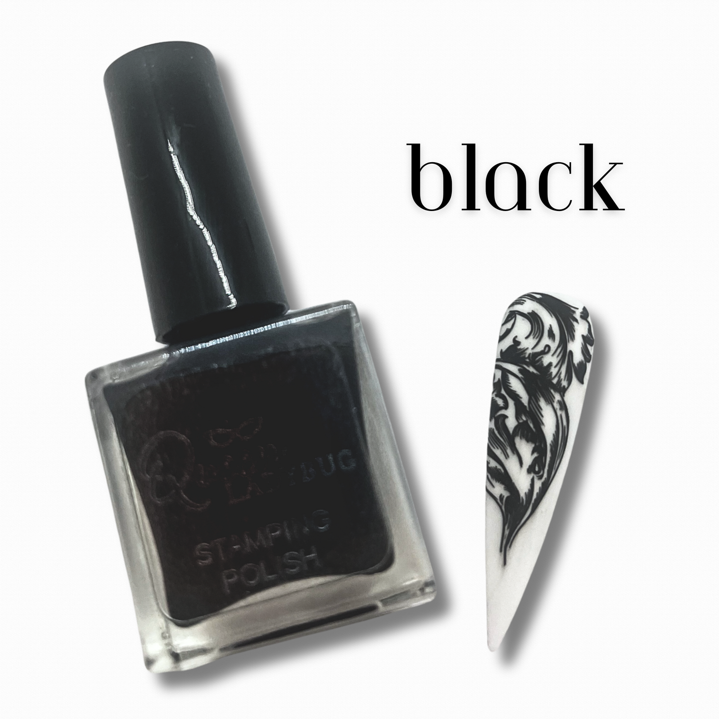 Queen Ladybug Stamping Polish -- Black