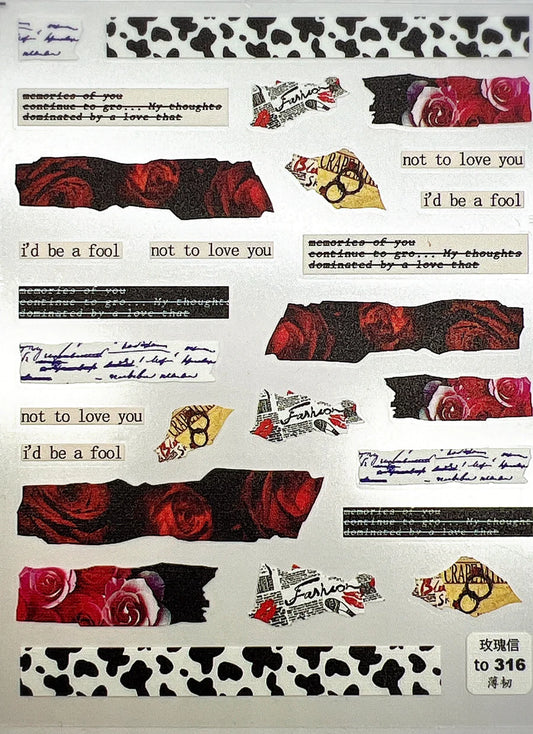 MM Paper Roses Decals